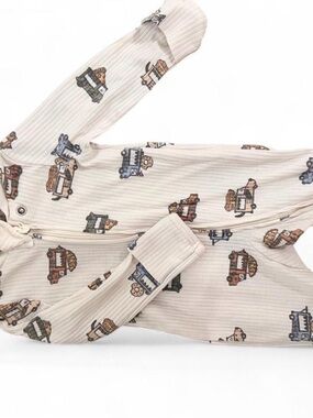 Cream Kids Pajamas with Vintage Truck Print